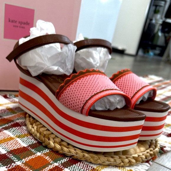 New Kate Spade Women’s Vintage Style High Rise Wedges Size 9 with Box - Picture 7 of 16